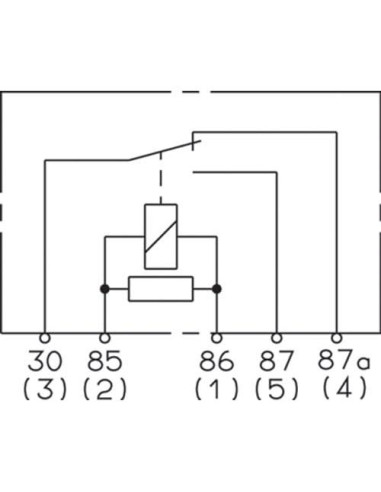 Relé Mini ISO 12V 5 Pines HELLA Impermeable 40A