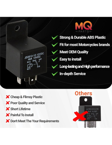 3 Relés Automotrices 12V 40A 5 Pines MQparts - Multiusos