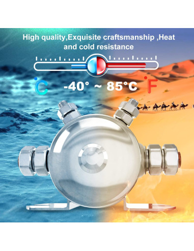 Relé de Solenoide 12V Zhushan 300A Niquelado para Golf y Barcos
