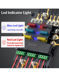 Bloque de Fusibles WUPP 12V con Relé y Interfaz ACC 6 Circuitos 2
