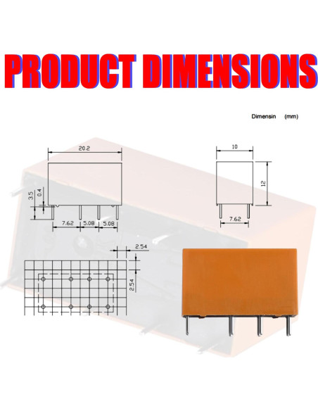 Relé de Potencia DPDT PCB VILHTL 5V 8 Pines (8 Pcs) Relé de Potencia DPDT PCB VILHTL 5V 8 Pines (8 Pcs)