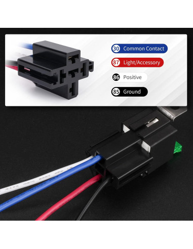 Relé de 4 Pines APIELE 12V 40A con Fusible de 30A para Coche