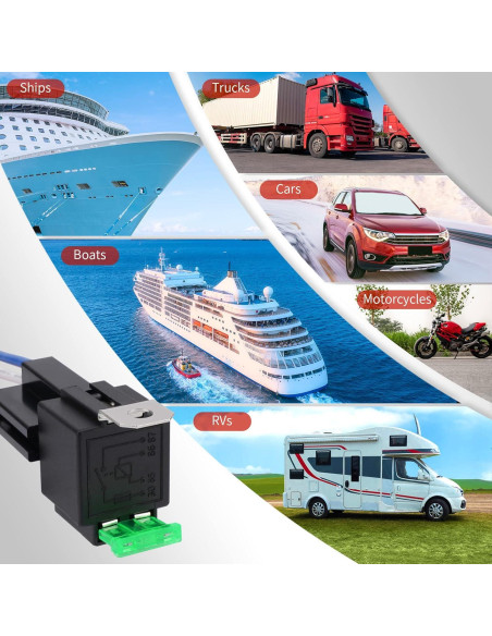 Relé de 4 Pines APIELE 12V 40A con Fusible de 30A para Coche