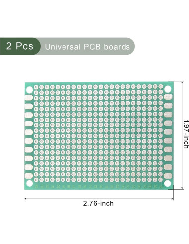Placas PCB Universales YOKIVE 2 Pcs 50x70mm Verde