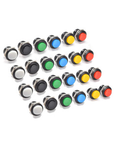 Interruptor Momentáneo 24 Pcs 16mm lkelyonewy 3A 250V CA