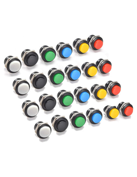 Interruptor Momentáneo 24 Pcs 16mm lkelyonewy 3A 250V CA