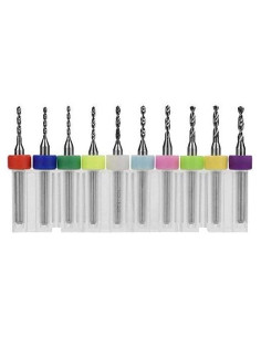 Juego de 10 Brocas Micro de Carburo de Tungsteno para PCB 1.1-2.0mm