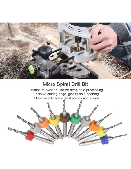 Juego de 10 Brocas Micro de Carburo de Tungsteno para PCB 1.1-2.0mm