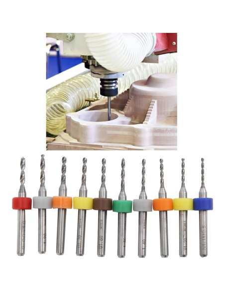 Juego de 10 Brocas Micro de Carburo de Tungsteno para PCB 1.1-2.0mm