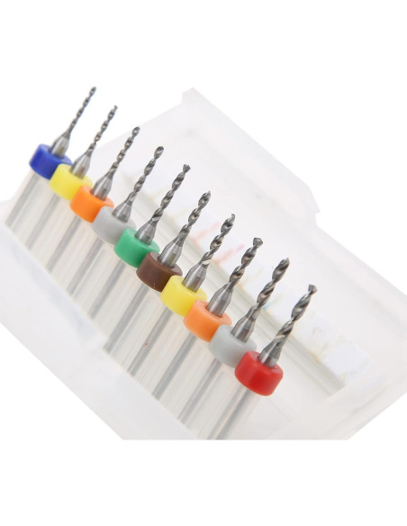 Juego de 10 Brocas Micro de Carburo de Tungsteno para PCB 1.1-2.0mm