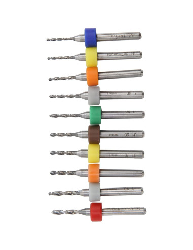 Juego de 10 Brocas Micro de Carburo de Tungsteno para PCB 1.1-2.0mm