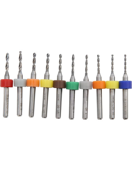 Juego de 10 Brocas Micro de Carburo de Tungsteno para PCB 1.1-2.0mm