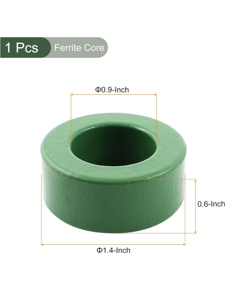 Núcleo Toroidal de Ferrita YOKIVE 36x23x15mm Verde