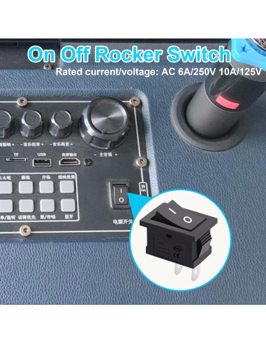 Interruptor Rocker ON/OFF 10Pcs TWTADE KCD1 2Pin Negro