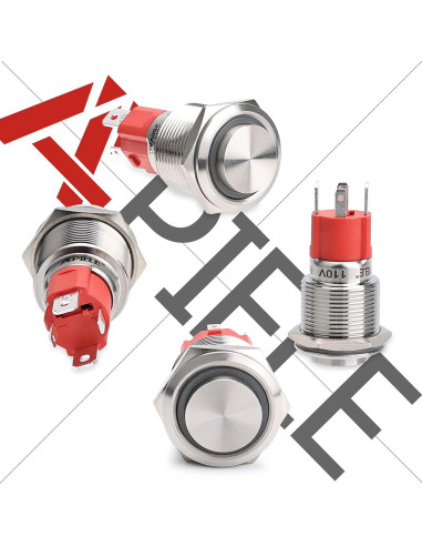 Interruptor Momentáneo 19mm APIELE 10A Acero Inoxidable IP65