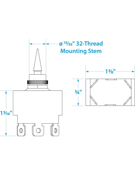 Interruptor de Palanca 3 Posiciones Seachoice 50-12031
