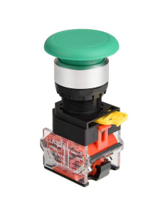 Interruptor de Botón Pulsador Momentáneo APIELE 22mm Verde