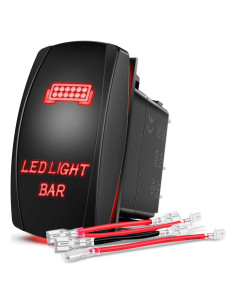 Interruptor de Palanca LED Nilight 90001R Rojo 5 Pines 20A 12V