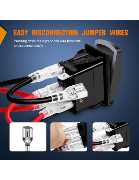 Interruptor de Palanca LED Nilight 90001R Rojo 5 Pines 20A 12V