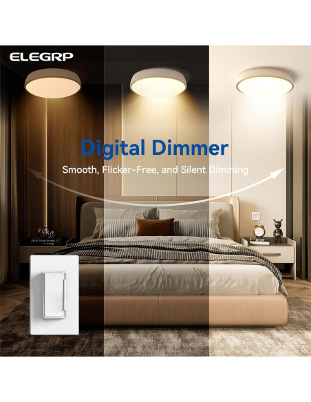 Regulador de Luz Digital ELEGRP 300W/600W Blanco Mate