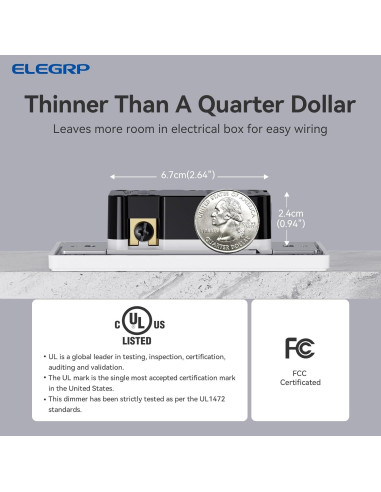 Regulador de Luz Digital ELEGRP 300W/600W Blanco Mate