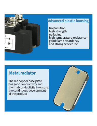 Rectificador de Puente Monofásico Aigoodele MDQ150A 150A 1600V
