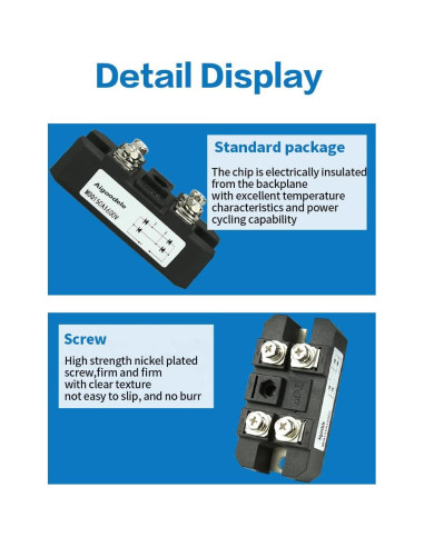 Rectificador de Puente Monofásico Aigoodele MDQ150A 150A 1600V