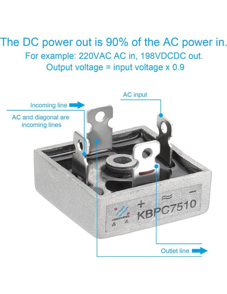 Diodo Rectificador PATIKIL 75A 1000V 2 Pcs Silicio