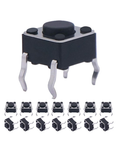 Interruptor Táctil Momentáneo Taiss 100 Pcs 6x6mm 4 Pines