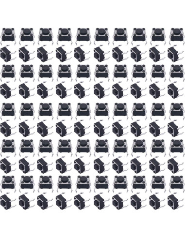 Interruptor Táctil Momentáneo Taiss 100 Pcs 6x6mm 4 Pines