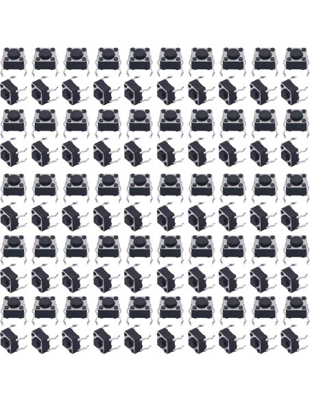 Interruptor Táctil Momentáneo Taiss 100 Pcs 6x6mm 4 Pines
