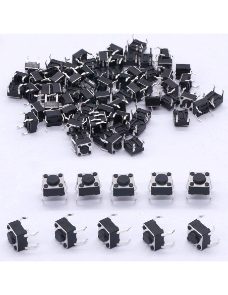 Interruptor Táctil Momentáneo Taiss 100 Pcs 6x6mm 4 Pines