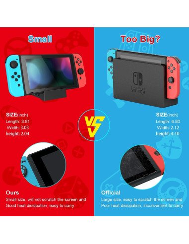 Dock de Carga para Nintendo Switch Ponkor - Adaptador USB 3.0