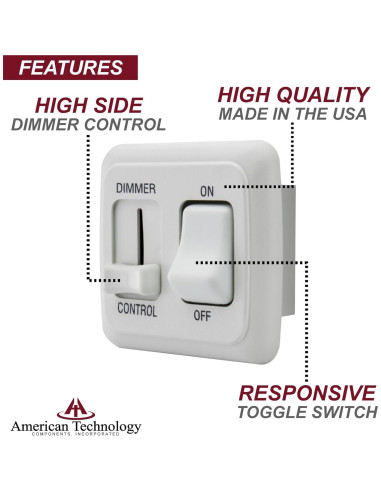 Interruptor Regulador 12V DC Blanco - RV, Auto, Barco, 10A