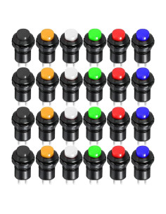 24 Botones Pulsadores Momentáneos SPST Gebildet 12mm 250V