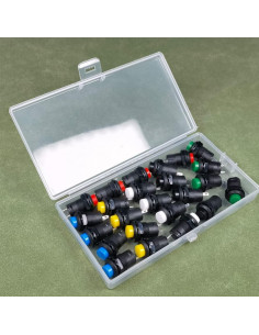 24 Botones Pulsadores Momentáneos SPST Gebildet 12mm 250V 2