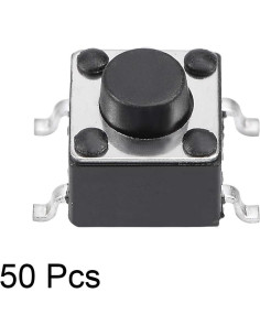 Interruptor Táctil Momentáneo uxcell 6x6x5mm 50PCS SPST 2