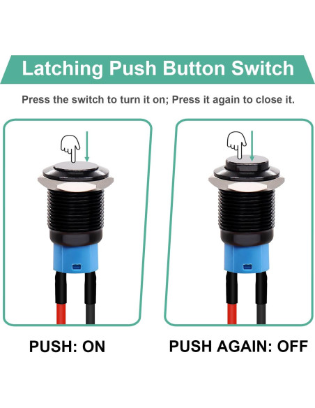 Interruptor Pulsador Mini Twidec 12mm Impermeable 5PCS