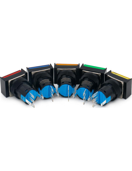 Interruptor Botón Pulsador Momentáneo Baomain 16mm 5 Piezas Interruptor Botón Pulsador Momentáneo Baomain 16mm 5 Piezas