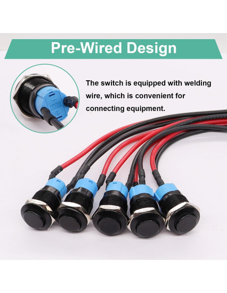 Interruptor Pulsador Mini Twidec 12mm Impermeable 5PCS