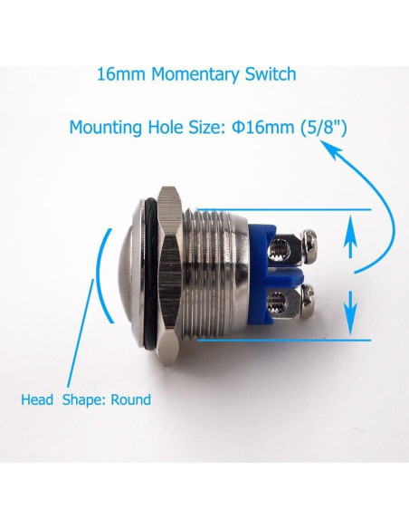 Interruptor Momentáneo URTONE UR162 1NO IP67 Acero Inoxidable