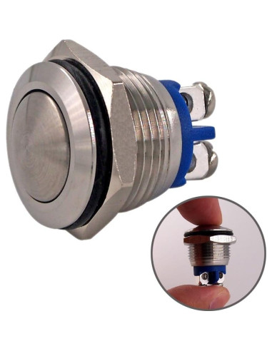 Interruptor Momentáneo URTONE UR162 1NO IP67 Acero Inoxidable