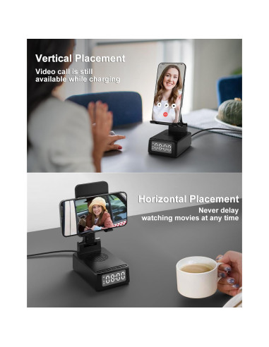 Soporte para Teléfono Móvil con Altavoz Bluetooth BQ12 y Cargador Inalámbrico