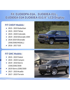 Reemplazo Pantalla Táctil Digitizer TsuperU 8" para Chevy GMC 2