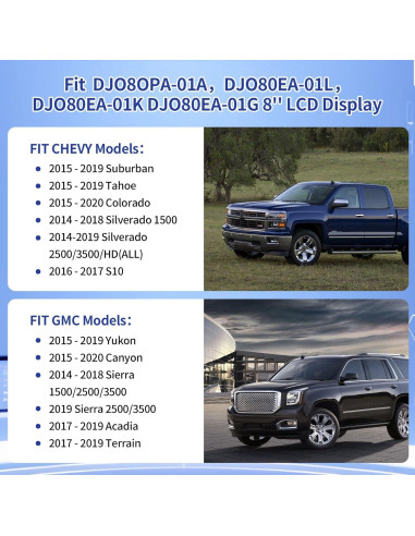 Reemplazo Pantalla Táctil Digitizer TsuperU 8" para Chevy GMC