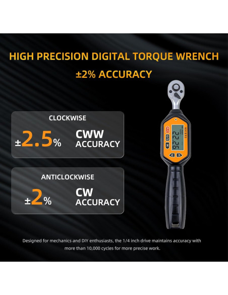 Llave de Torque Digital AICEYI 30 Nm 1/4 Pulgada Precisión +/-2%