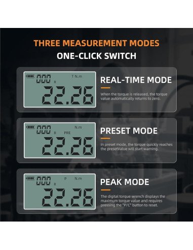 Llave de Torque Digital AICEYI 30 Nm 1/4 Pulgada Precisión +/-2%