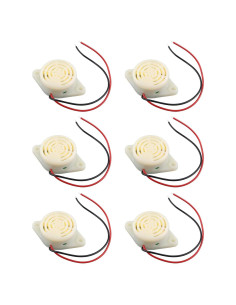 6 Zumbadores Electrónicos SFM-27 DC 3-24V Sonido Continuo