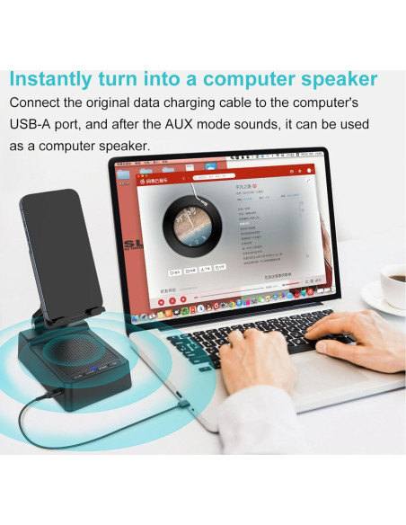 Soporte para Teléfono con Altavoz Bluetooth Fanlory Negro