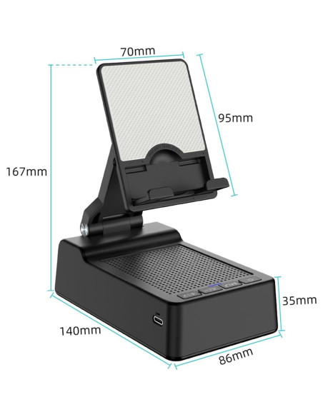 Soporte para Teléfono con Altavoz Bluetooth Fanlory Negro